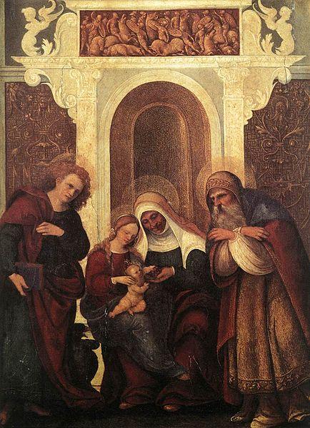 Lodovico Mazzolino Madonna and Child with Saints oil painting image